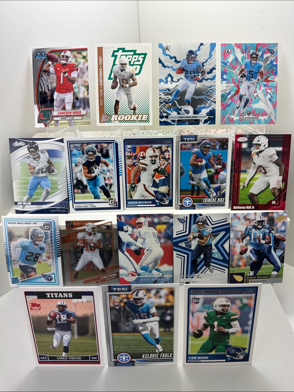 Cam Ward/Keldric Faulk/Vince Young Rookies/Steve McNair/Pollard lot of Titans 17